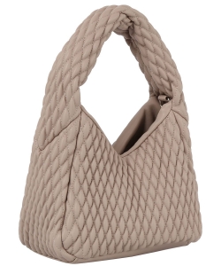 Quilted Single Handle Mini Tote Bag JYE-0498 STONE
